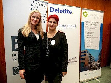 Daniela Bervar Kotolenko, Business Intelligence Center;Vera Nunič, vodja Start-up centra, Tehnološki park Ljubljana d.o.o.