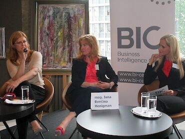 Katja Mihelič, Maximarket / mag. Jana Benčina Henigman, UniCredit Bank / Daniela Bervar Kotolenko, Business Intelligence Center